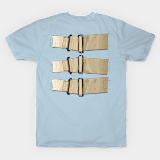 Khaki fastening straps T-Shirt